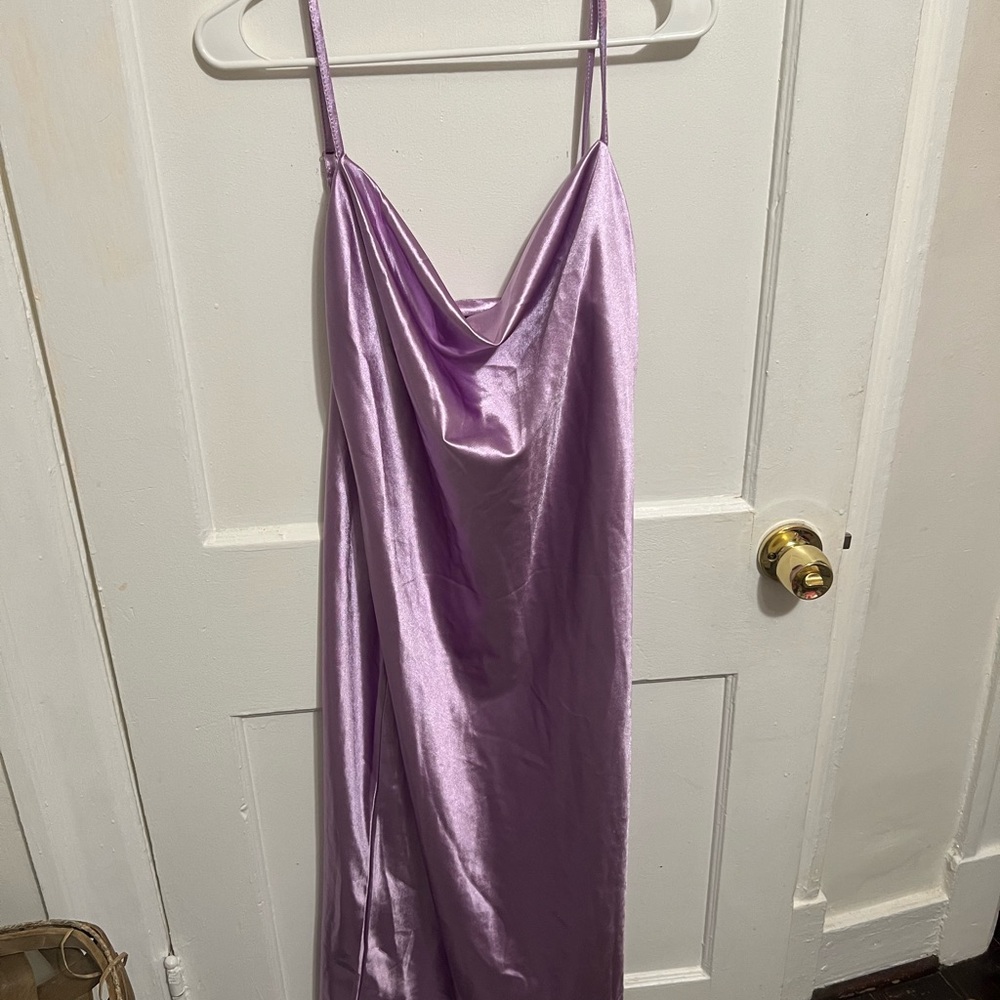 Lavender Satin Slip Dress
